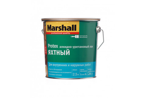 Лак алкидно-уретановый яхтный Marshall Protex бесцветный 2,5 л полуматовый