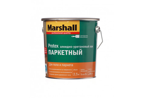 Лак алкидно-уретановый паркетный Marshall Protex бесцветный 2,5 л матовый