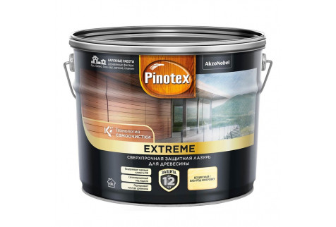 Антисептик лазурь Pinotex Extreme декоративный для дерева бесцветный основа BC 9 л