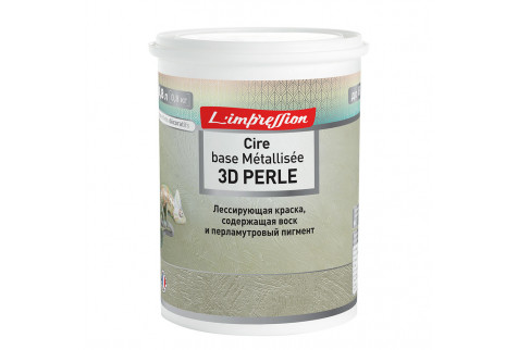 Краска лессирующая L'impression Cire base Metallisee 3D Perle эффект патины матовая 0,8 л