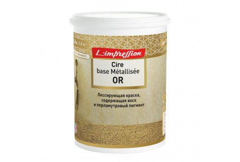 Краска лессирующая L'impression Cire base Metallisee Or эффект золотой патины матовая 0,8 л