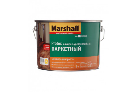 Лак алкидно-уретановый паркетный Marshall Protex бесцветный 9 л полуматовый
