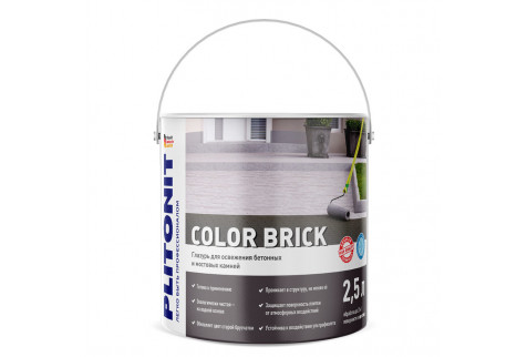Глазурь для освежения бетонных и мостовых камней Plitonit Color Brick красная 2,5 л