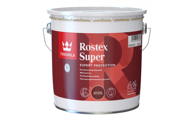 Грунт Tikkurila Rostex Super красно-коричневый матовый 3 л