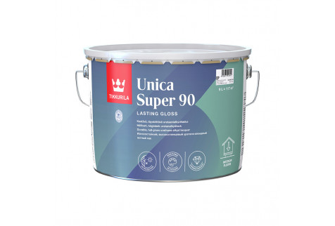 Лак алкидно-уретановый яхтный Tikkurila Unica Super 90 основа EP бесцветный 9 л высокоглянцевый