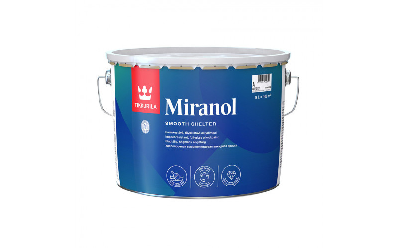 Эмаль алкидная Tikkurila Miranol основа А глянцевая 9 л