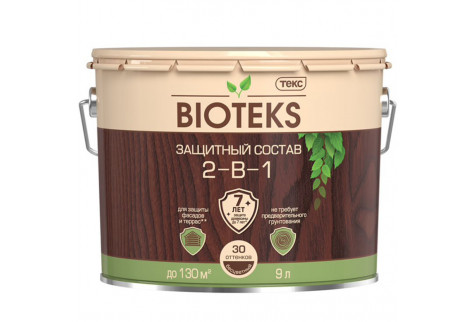 Антисептик Текс Bioteks 2-в-1 декоративный для дерева бесцветный 9 л