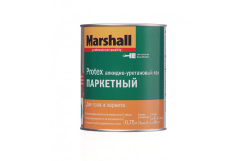 Лак алкидно-уретановый паркетный Marshall Protex бесцветный 0,75 л матовый