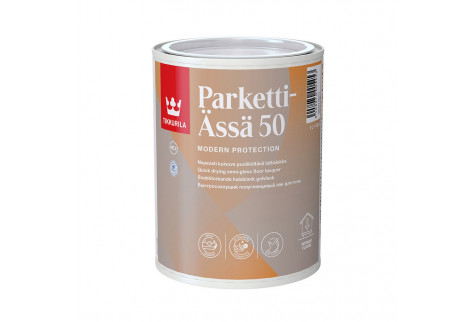 Лак паркетный Tikkurila Parketti-Assa 50 бесцветный 1 л полуглянцевый