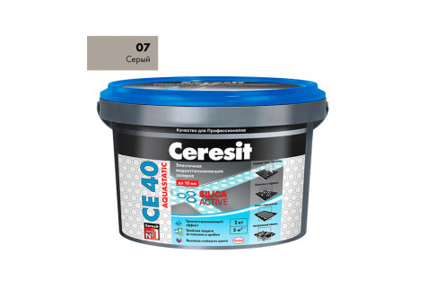 Затирка Ceresit CE 40 aquastatic 07 серая 2 кг