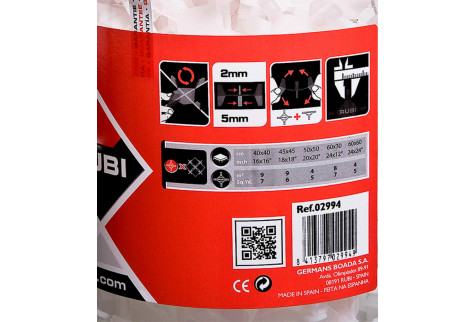 Крестики для плитки Rubi 2-5 мм двухразмерные (250 шт.)
